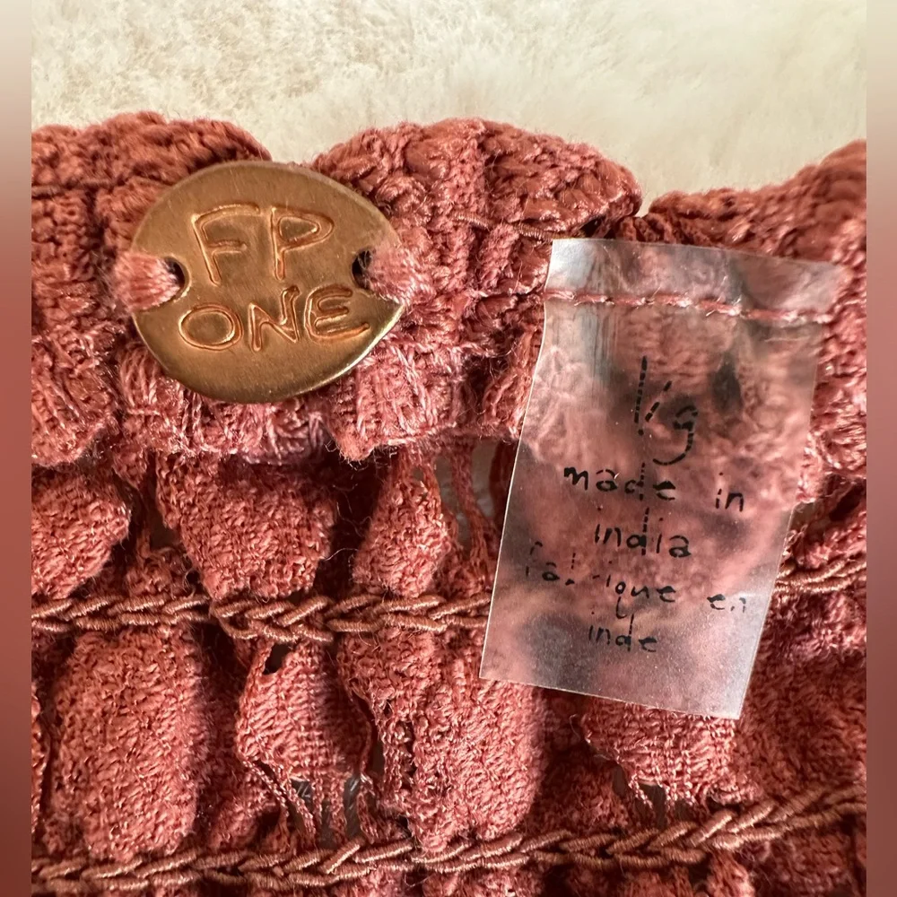 Free People FP One Adella Slip Dress Women’s Large Rust Orange Festival Boho - Picture 2 of 15